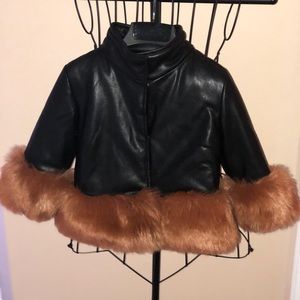 Cutest Faux Fur & Leather Girls Coat
